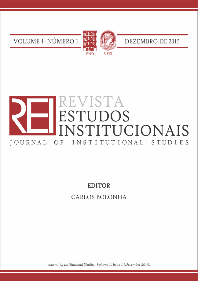 REI - Revista Estudos Institucionais, Vol. 1, nº 1, 2015